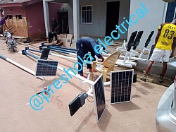 Solar street lights installation